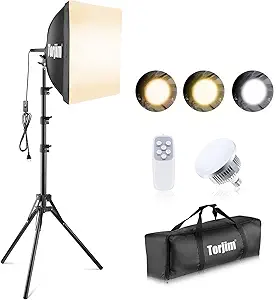 Photography Lighting Kit, 16” x 16” Professional Softbox Lighting Kit with 85W 3000-7500K LED Bulbs