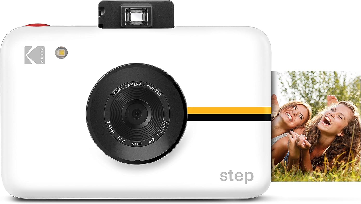 Step Camera Instant Camera with 10MP Image Sensor, ZINK Zero Ink Technology, Classic Viewfinder, Selfie Mode, Auto Timer, Built-in Flash & 6 Picture Modes | White.