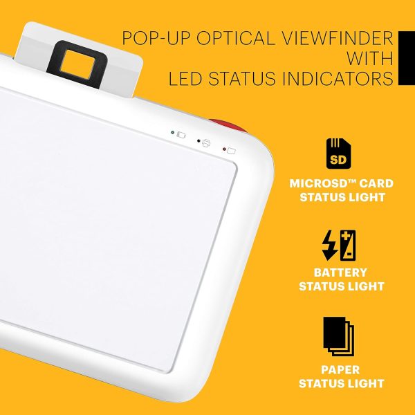 Step Camera Instant Camera with 10MP Image Sensor, ZINK Zero Ink Technology, Classic Viewfinder, Selfie Mode, Auto Timer, Built-in Flash & 6 Picture Modes | White. - Image 2